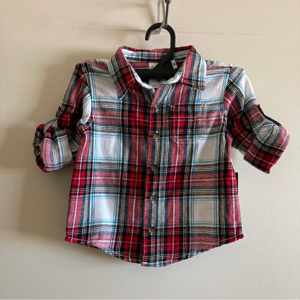 Okie Dokie Long Sleeve Flannel Button Down Shirt | NWT